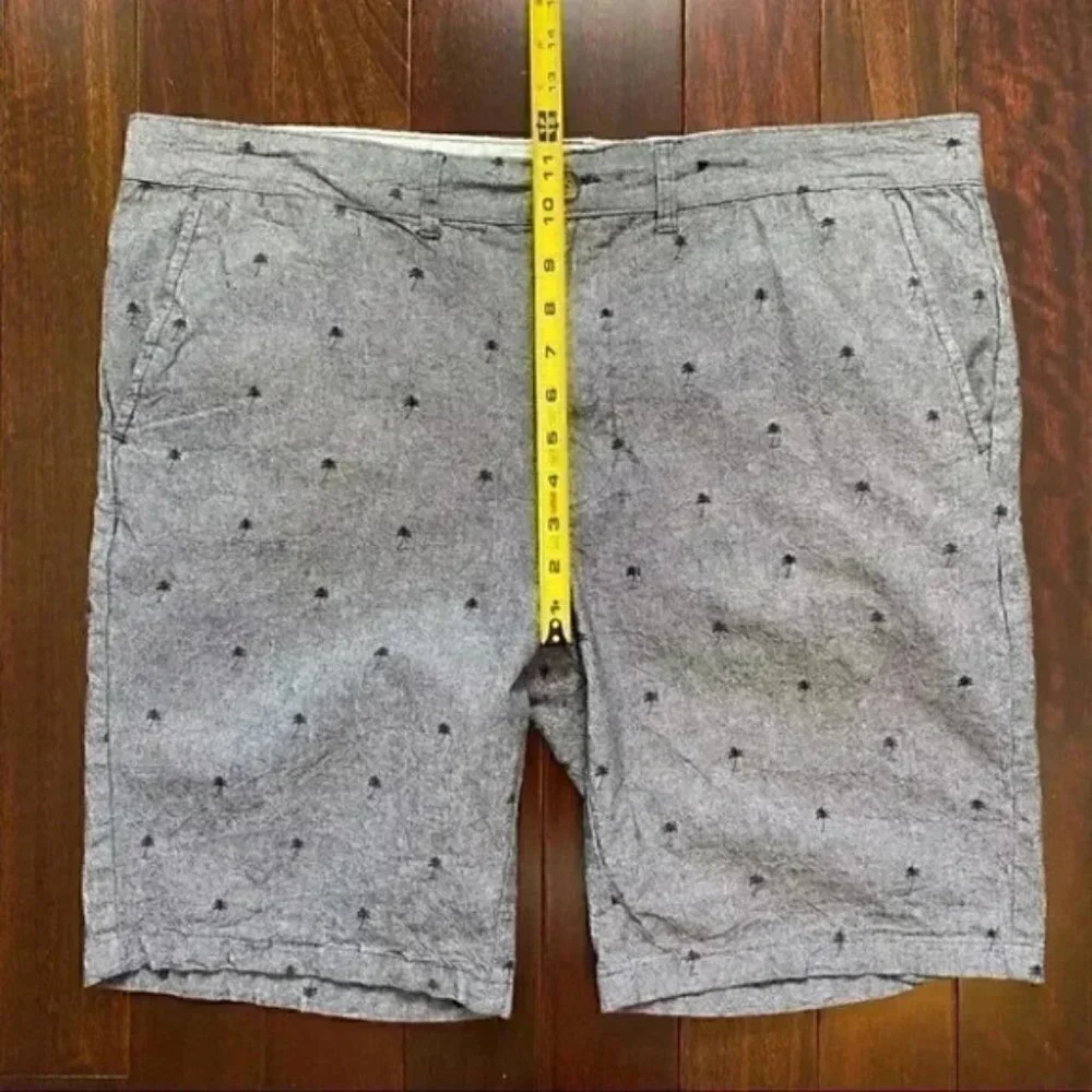 Urban Man Shorts Flat Front Chino Style Chambray Blue Size 38 - Picture 11 of 16
